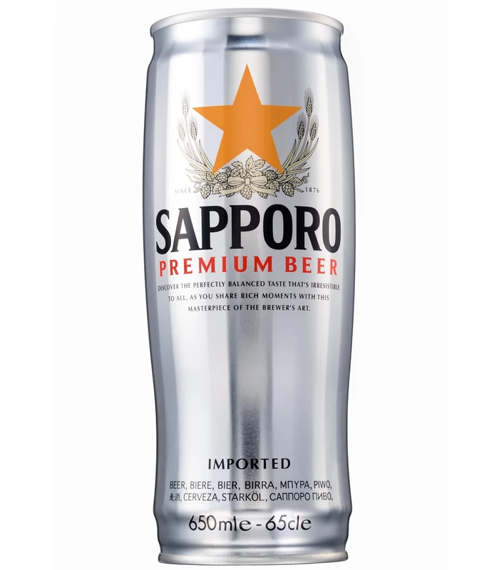 Sapporo Premium Japanese Beer Refreshing, Crisp Lager Case of beer 12 x 650ml Cans 5 percent ABV