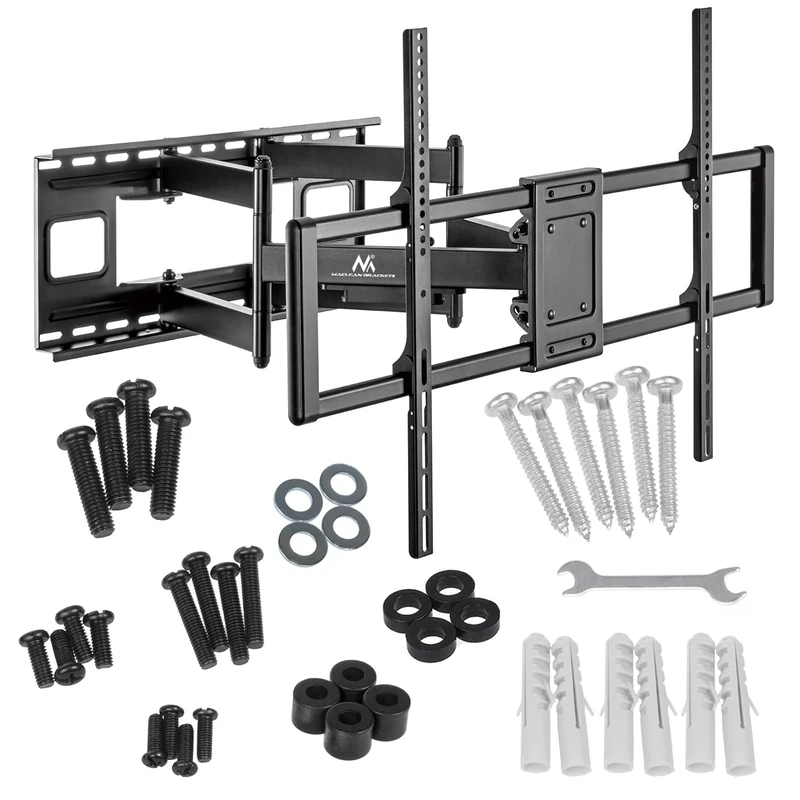 Maclean MC-482 TV Wandhalterung für 60-120" Flach & Curved Fernseher bis zu 120kg Max. VESA 900x600 Schwenkbar, Neigbar und Drehbar, Universal TV Halterung