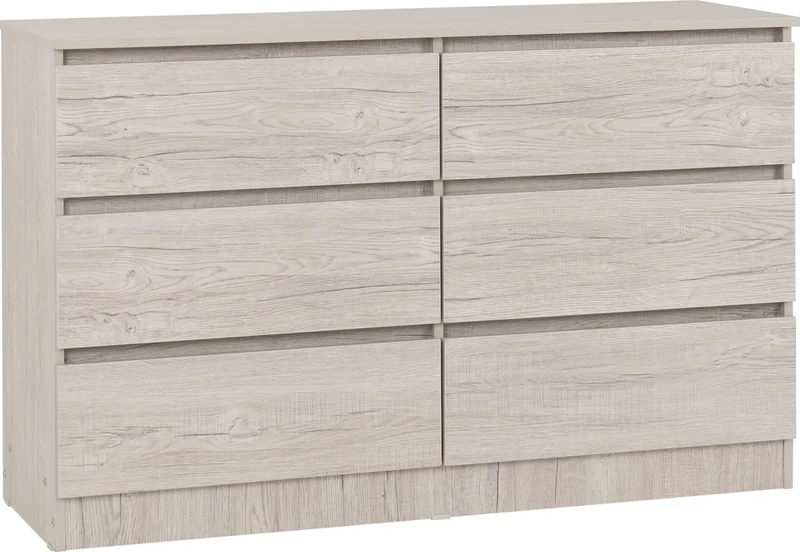 Seconique Malvern 6 Drawer Chest in Urban Snow