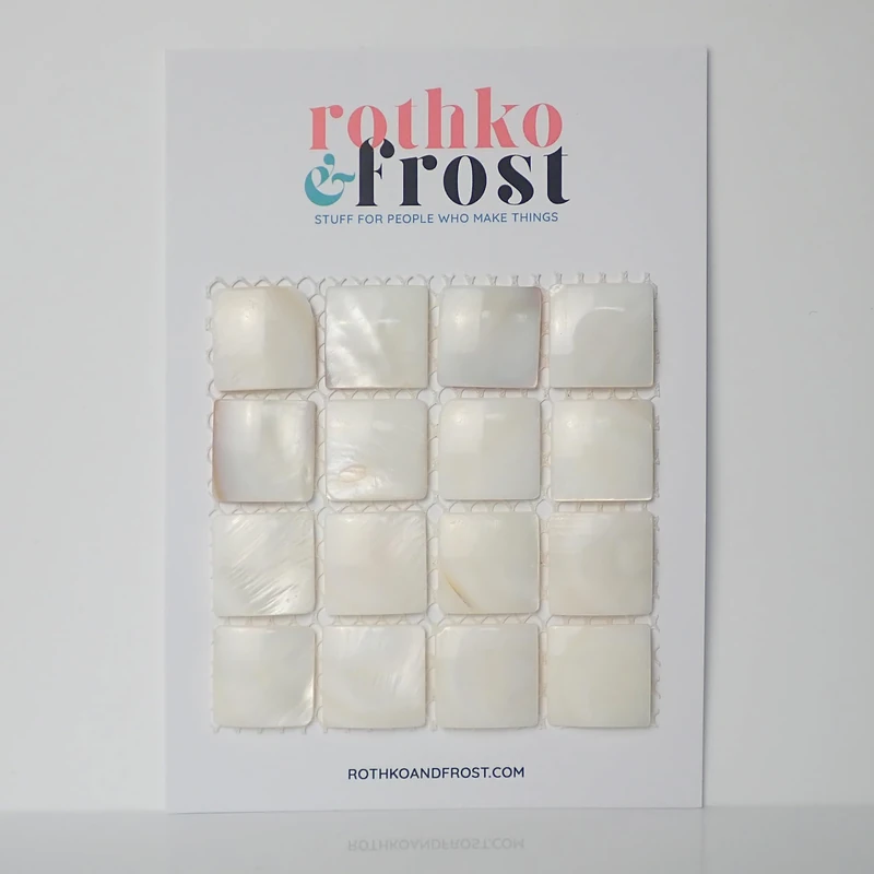 Incudo Natural Mother of Pearl Square Mosaic Tiles - 305x305mm, Pack of 4, Mesh Backing