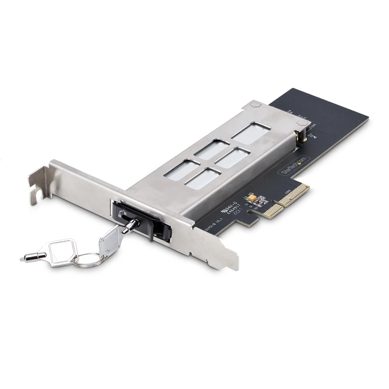 StarTech.com M.2 NVMe SSD to PCIe x4 Mobile Rack/Backplane with Removable Tray for PCI Express Expansion Slot, Tool-less Installation, PCIe 4.0/3.0 Hot-Swap Drive Bay, Key Lock (M2-REMOVABLE-PCIE-N1 - Image 1