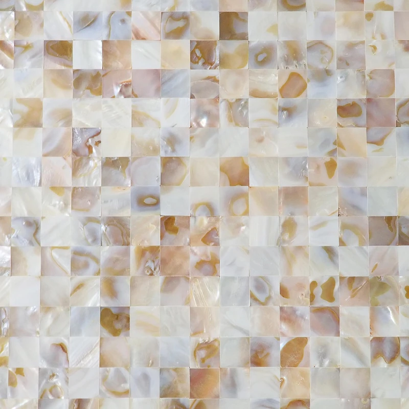 Incudo Natural Mother of Pearl Square Gapless Mosaic Tiles - 300x300mm, Pack of 4, Mesh Backing