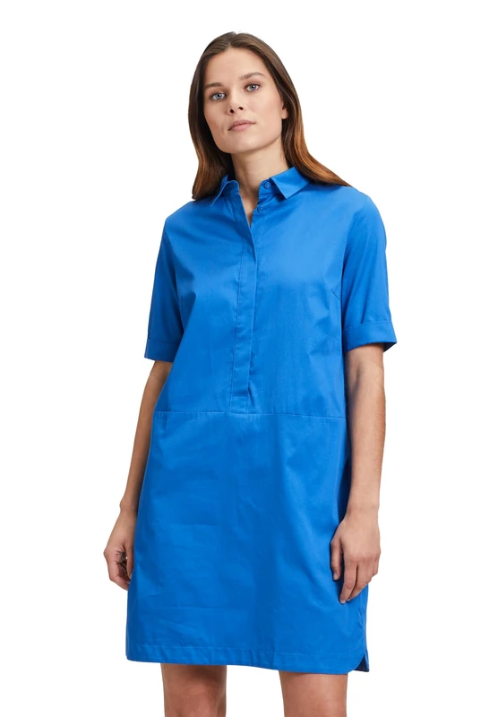Betty Barclay Women's Button Down Shirt Blouse Dress, Blue (Strong Blue), 14