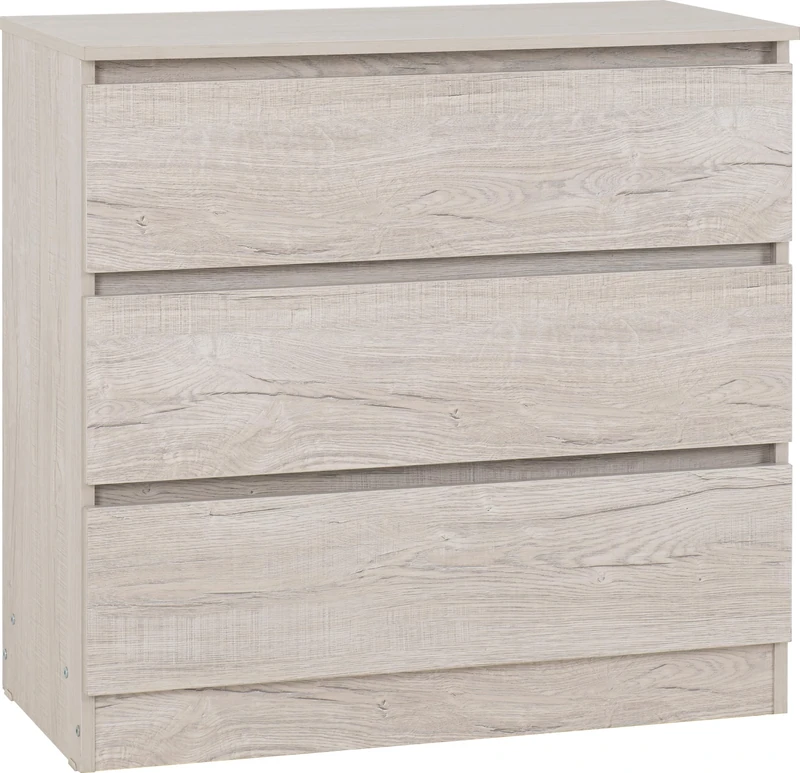 Seconique Malvern 3 Drawer Chest in Urban Snow