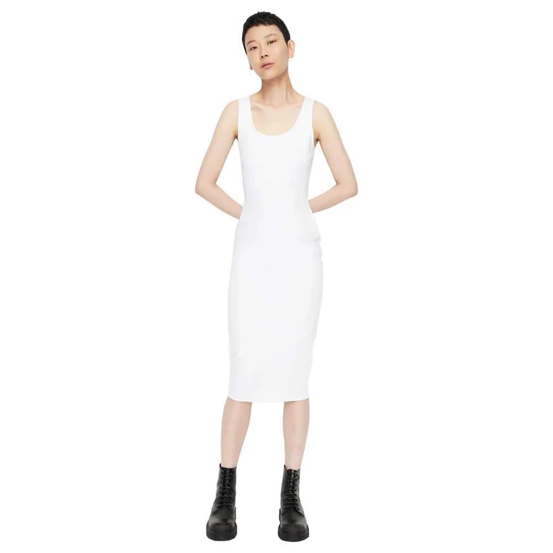 Armani Exchange Women's Essential Light Weight Viscose Casual Dress, Opt. White, S - Image 1