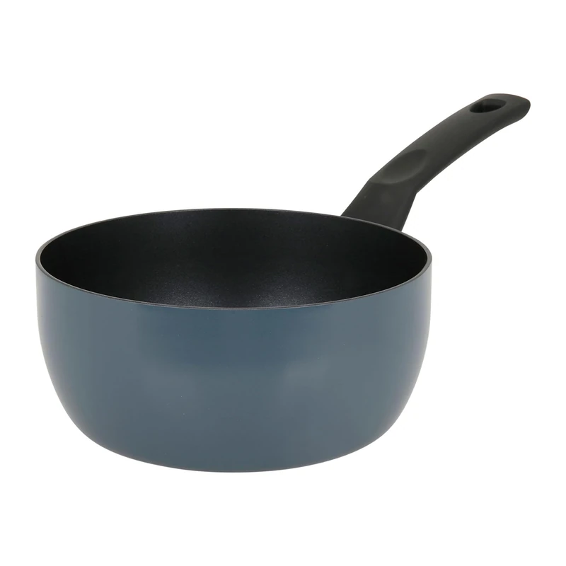 Sitram RAVIVE 715453 Reclaimed Pressed Aluminium Saucepan Diameter 16 cm Height 7.5 cm - Whitford Xylan 2-Layer PFOA-Free Interior Coating - Blue - Suitable for All Heat Sources Including Induction