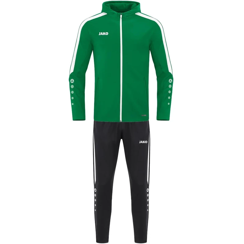 JAKO Men's Polyester Power Tracksuit with Hood, Sports Green, M