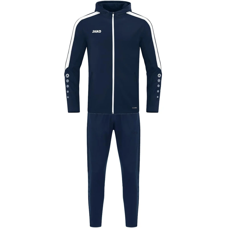 JAKO Men's Polyester Power Tracksuit with Hood, Navy, S