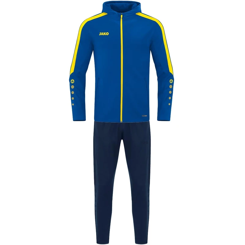 JAKO Women's Polyester Power Tracksuit with Hood, Royal/Citro, 36 (EU)