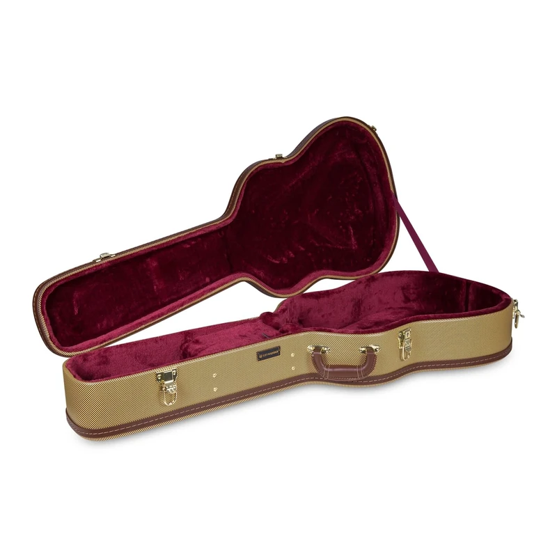 Crossrock Wooden Case Fits 17 Archtop Acoustic Jazz Guitars-Vinyl Tweed (CRW620JA17TW)