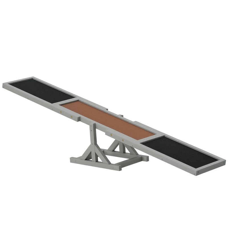 PawHut Wooden Pet Seesaw for Big Dogs 180 x 30 x 30cm - Grey