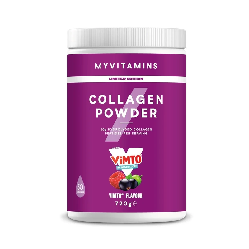 Myprotein Clear Collagen Protein Powder | Vimto - 30 Servings (720 g) | 20 g Hydrolysed Collagen Peptides | Juice‑Style Clear Protein Drink | Zero Fat & Sugar | Supports Muscle Growth & Skin Health