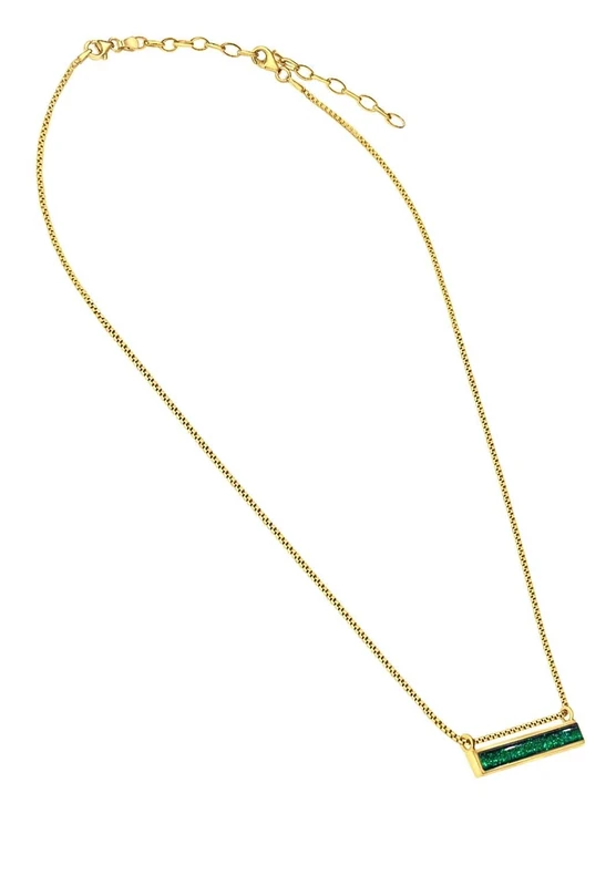 Ellen Kvam Jewelry Bar-box necklace Peacock Green