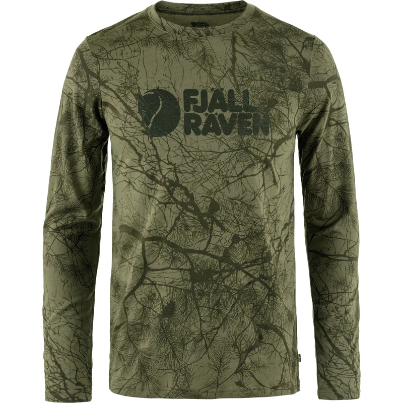 Fjallraven 86673-626 Värmland Wool LS M Sweatshirt Men's Green Camo Size M