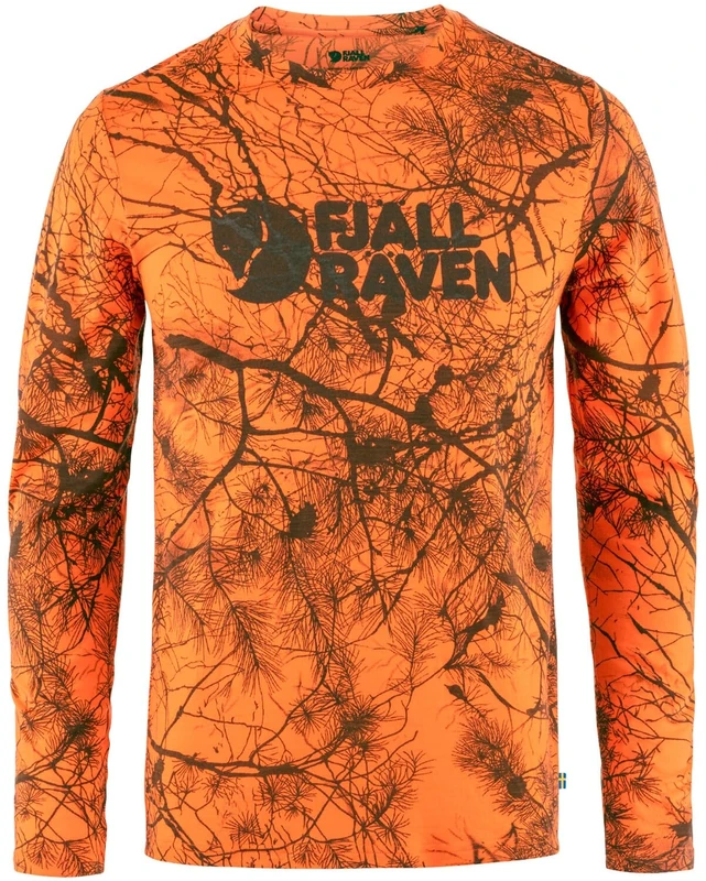 Fjallraven 86673-261 Värmland Wool LS M Sweatshirt Men's Orange Multi Camo Size XXL