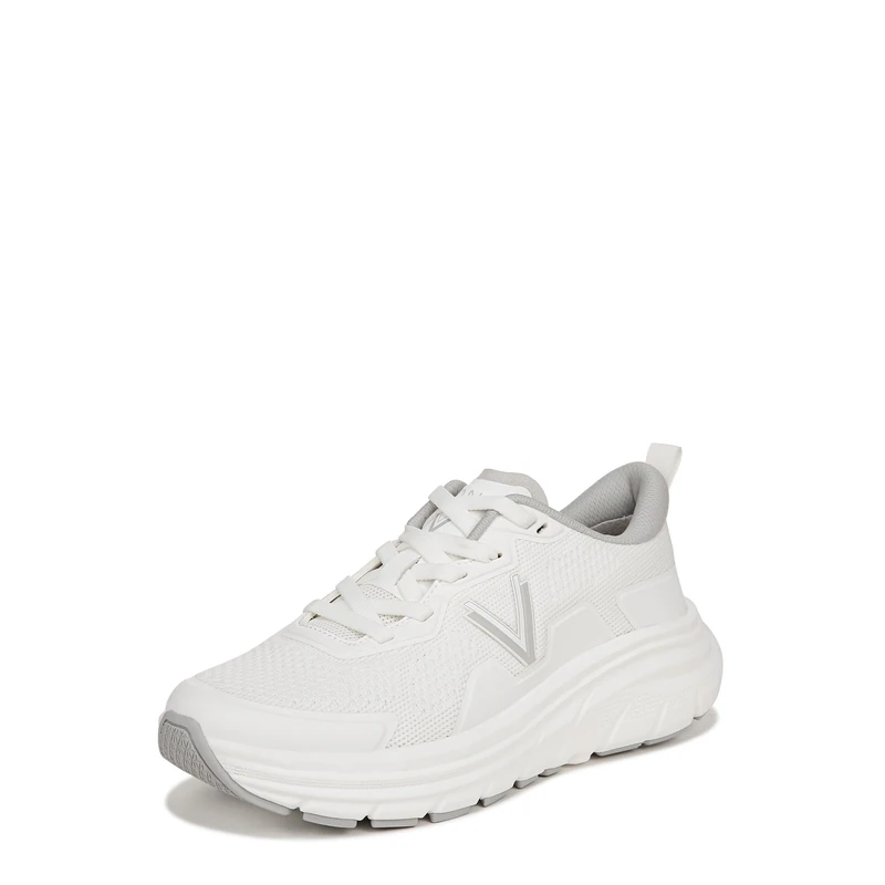 Vionic Women's Walk Max Lace-Up Trainers, White Fabric, Wide Fit, UK 4.5