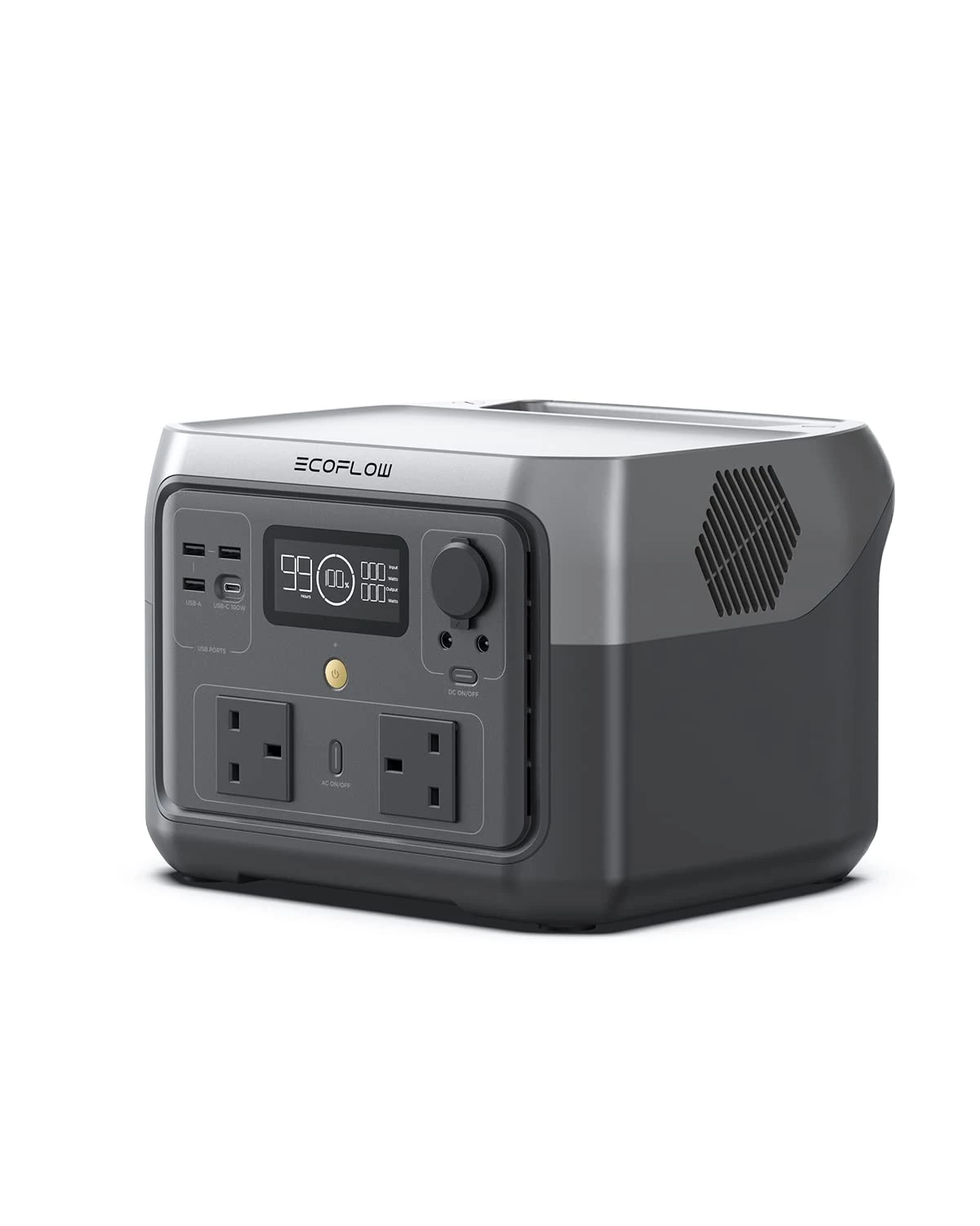 ECOFLOW Portable Power Station RIVER 2 MAX, 512Wh LiFeP04 Battery, the product is unused, only part of the packaging is defective (Renewed)