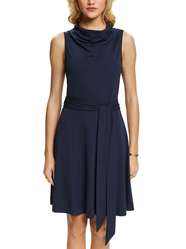 ESPRIT Women's 044ee1e391 Dress, Blue, M
