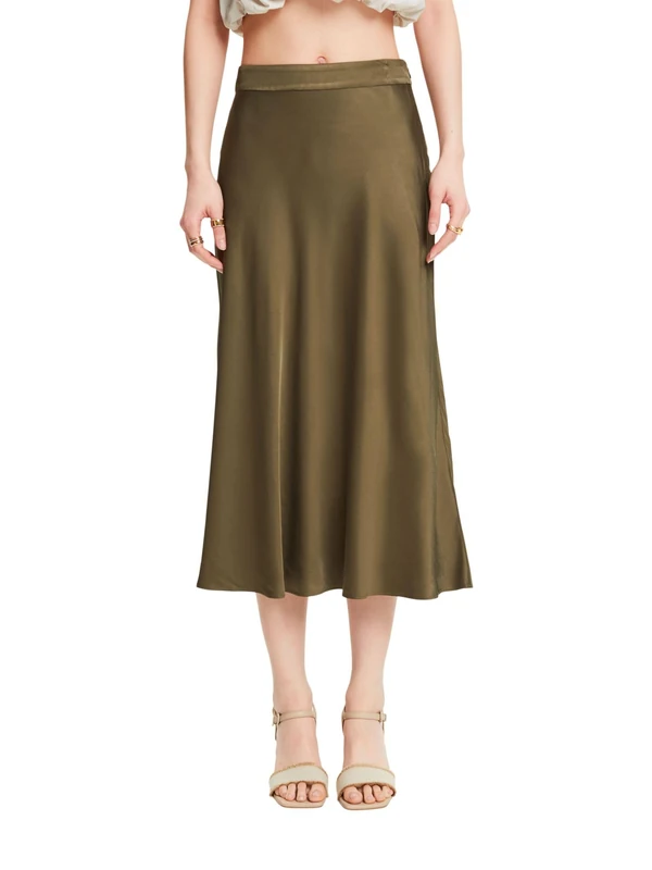 ESPRIT Women's 044ee1d333 Skirt, Dark Khaki, 8