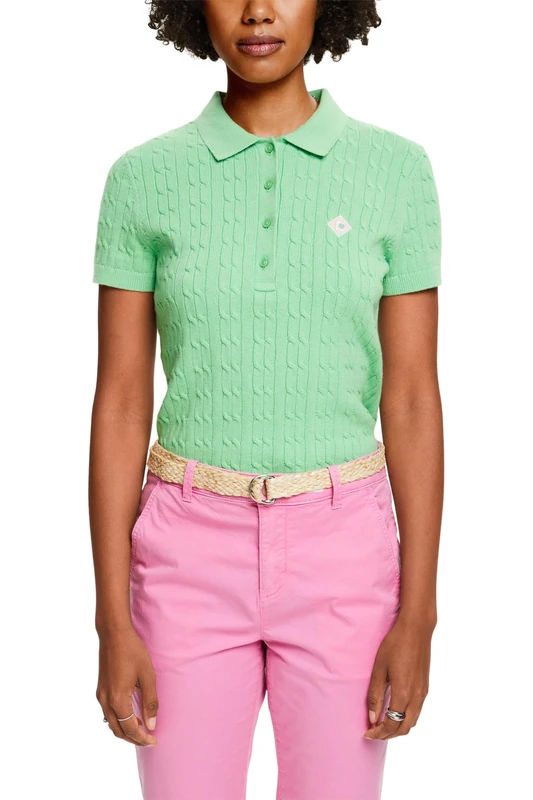 ESPRIT Chino Trousers with Belt, Pink, 32W x 34L