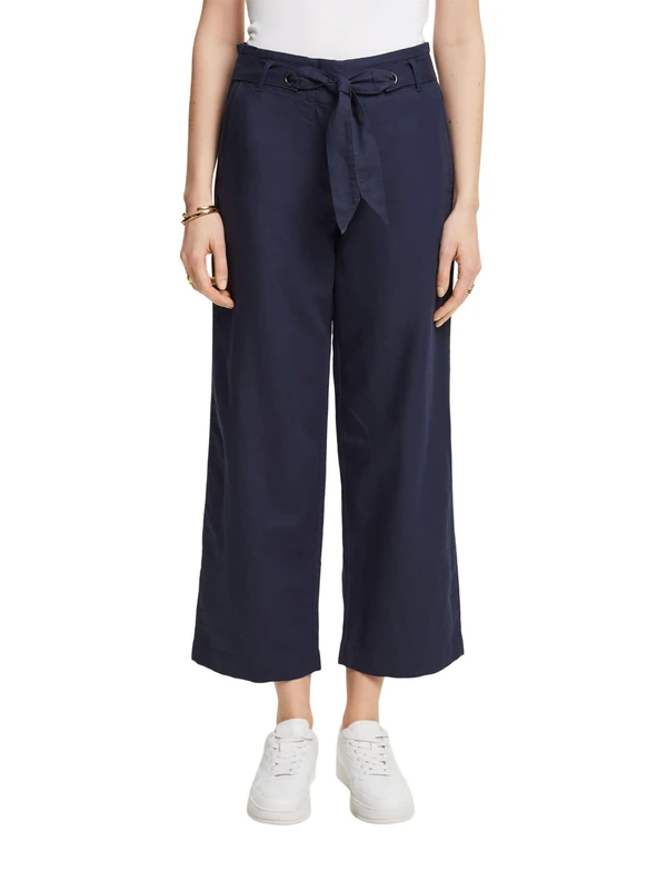 ESPRIT Women's Trousers, 400/Navy, 30W x 28L