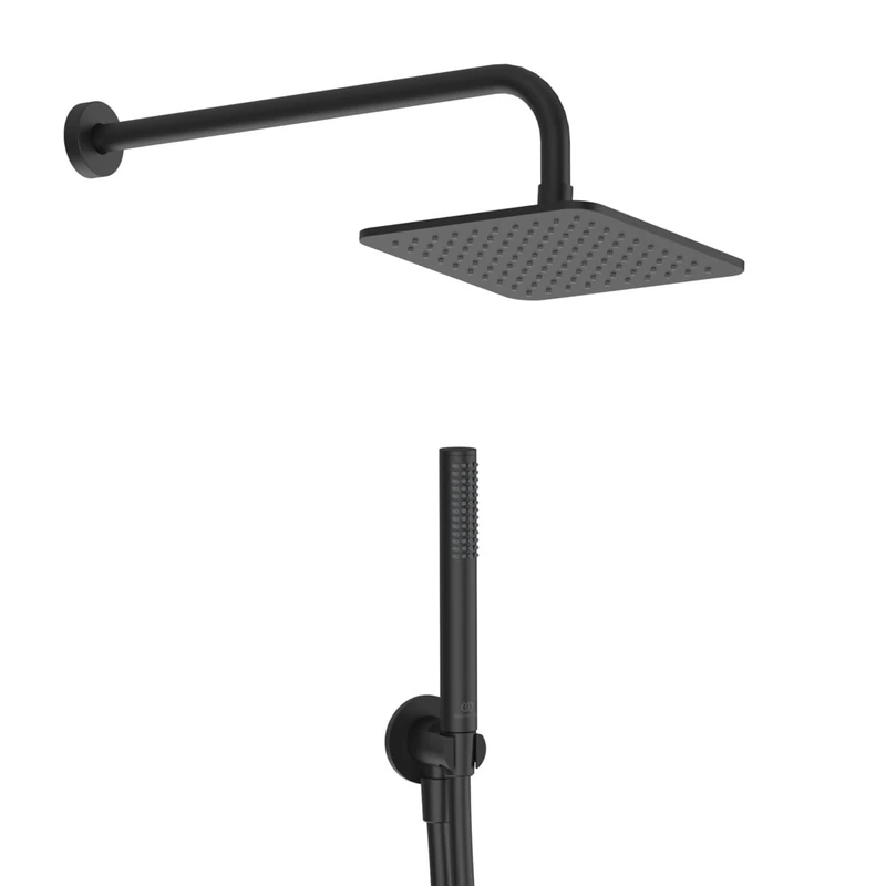 Ideal Standard - Idealrain 5 Piece Shower Kit Bathroom Accessory Set, Black Silk