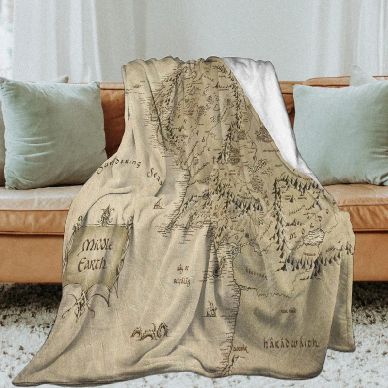 Fcteap Sofa Throw Blanket for Women Flannel Soft Lightweight Warm Shawl Thick Knitted Plush Cozy Comfy Decorative Map Throw Blanket for Couch Bed Queen King Size (80x60 Inches)