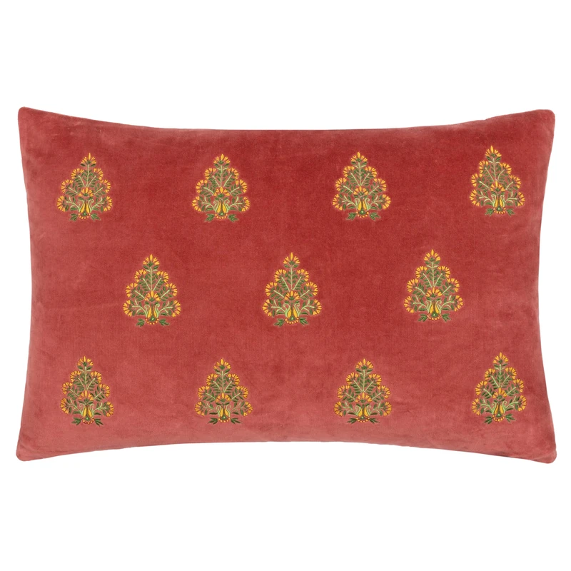 Paoletti Rennes Embroidered Feather Filled Cushion, Regal Rose