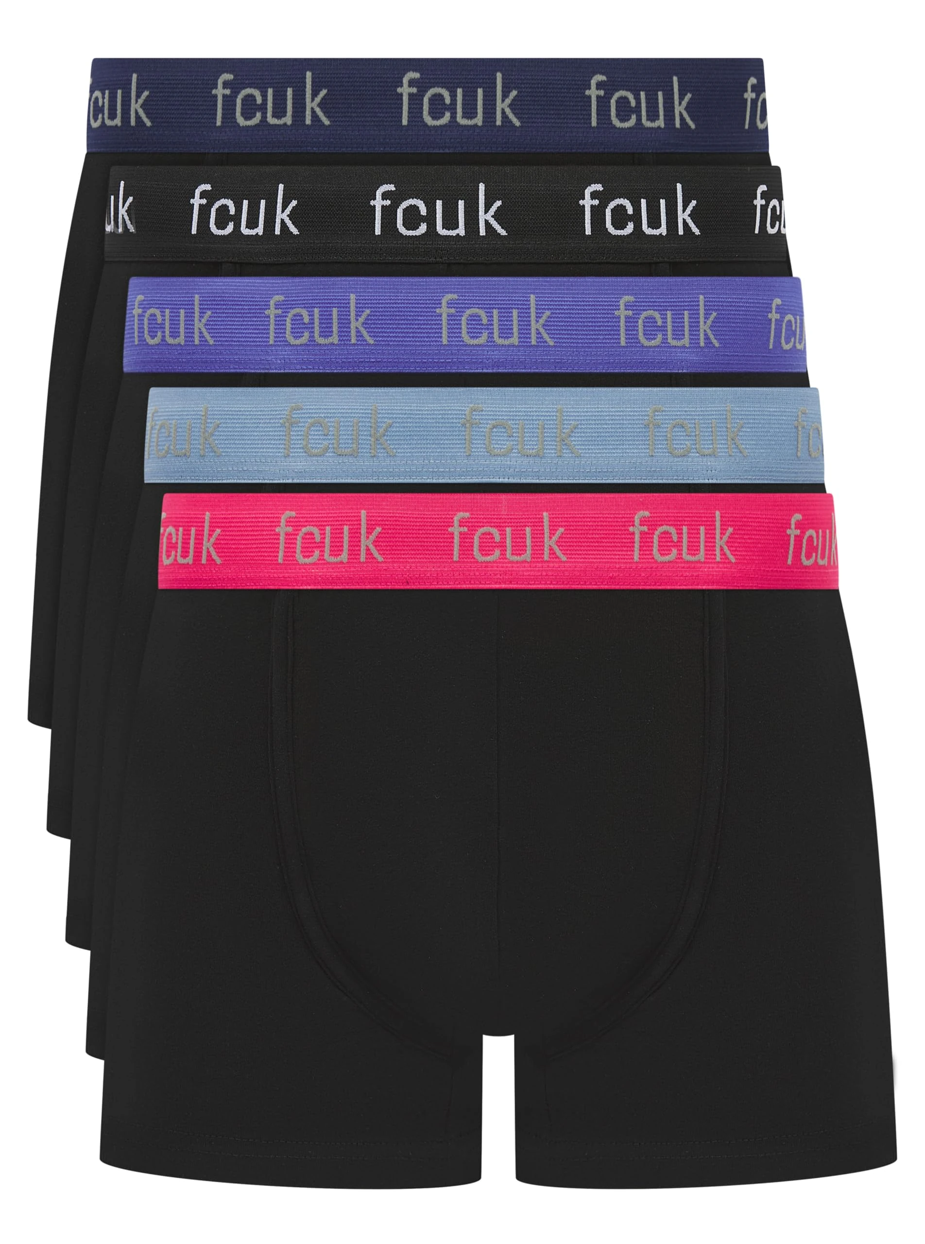 French Connection FCUK - Mens 'FCUK20' Boxer Shorts 5 Pack Cotton Stretch Boxers, Classic Fit (Medium)