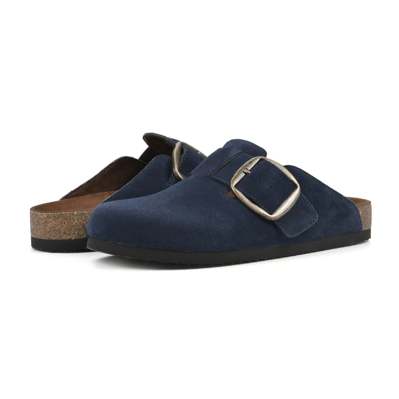 WHITE MOUNTAIN Women's Big Easy Clog, Navy/Suede, 5.5 UK