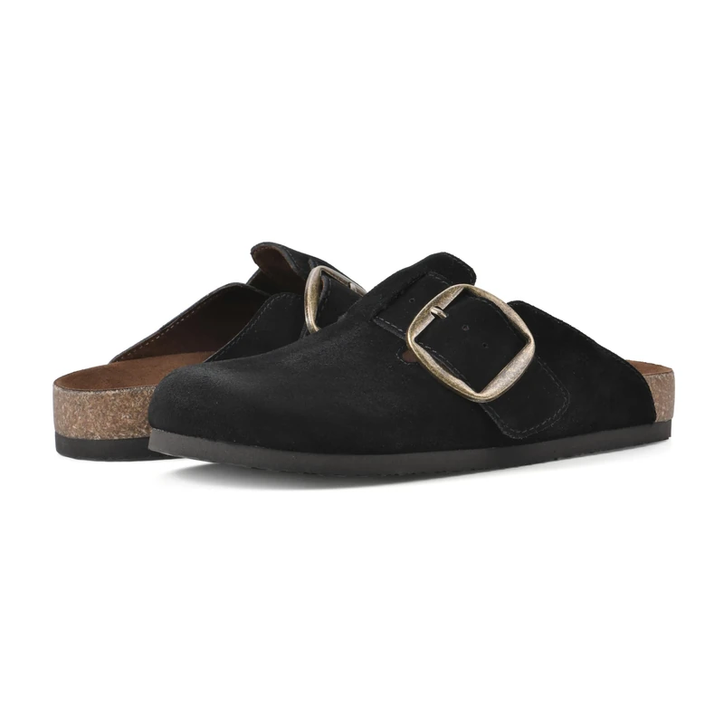 WHITE MOUNTAIN Women's Big Easy Clog, Black/Suede, 4.5 UK