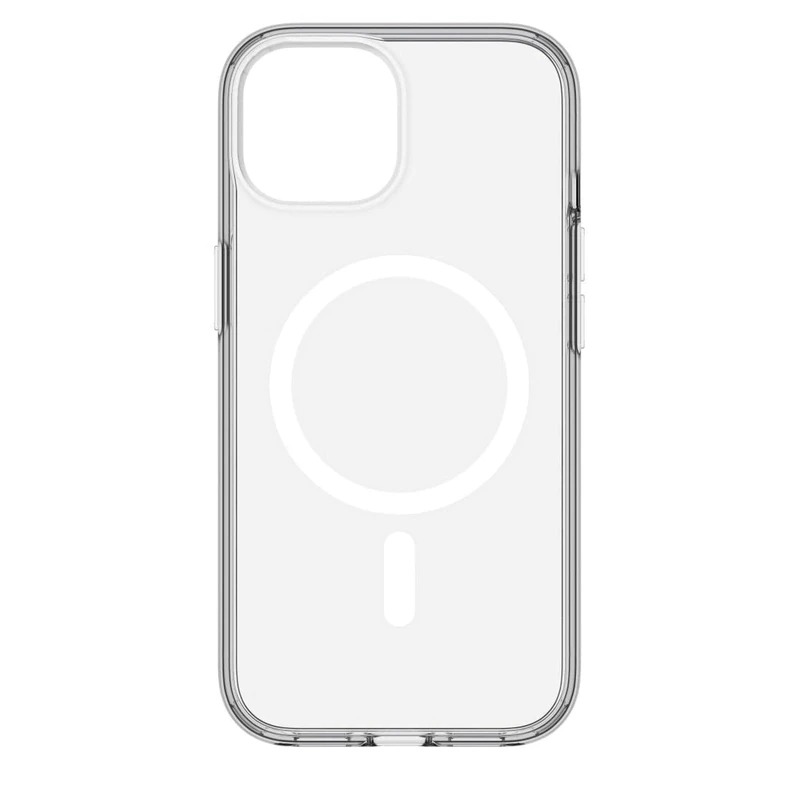 Black Rock Case for iPhone 15 | MagSafe Compatible | Slim, TPU, Robust, Shock-Absorbing, Antibacterial | Transparent