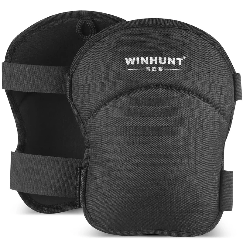 WINHUNT WHN22 Knee Pads Work, Anti-Slip Gardening Knee Pads with Adjustable Straps for Gardeners, Workers, Sports, Black
