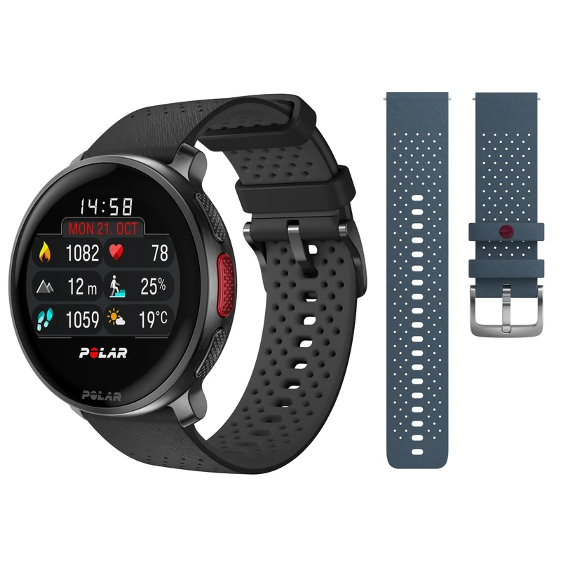 Polar Vantage V3 with an additional blue wristband - Sport Watch with GPS, Advanced Heart Rate Monitor, and Extended Battery Life, Smart for men and women, Offline Maps, Running