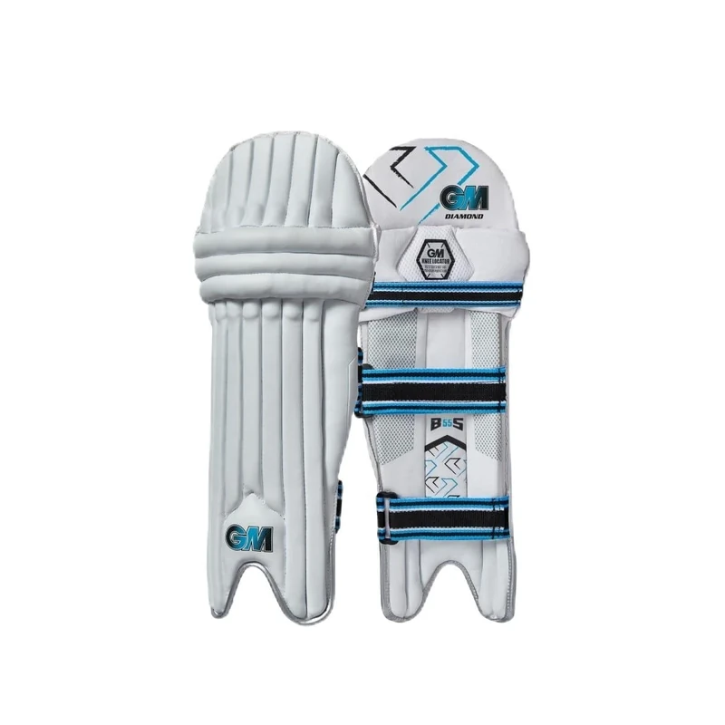 GM | Cricket Batting Pads, Ben Stokes Diamond, High Density Foam & Reverse Cane, Small Junior Left Handed - 12.75", Approx Weight 0.98 kg, 1 Pair, White | Gunn & Moore