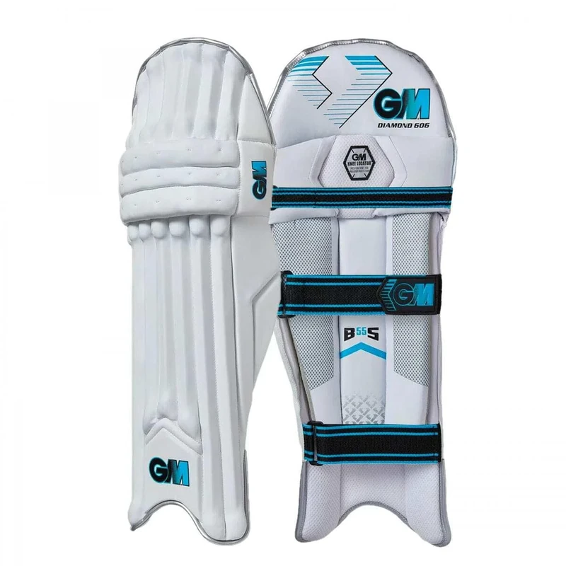 GM | Cricket Batting Pads | Diamond 606 | Traditional Cotton & Cane | Adult Left Handed - 18" | Approx Weight 2.24 kg | 1 Pair | White | Gunn & Moore