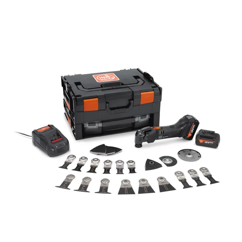 FEIN Oscillating Multi Tool Black Edition AMPShare AMM 500 Plus Multitool 2 X 4.0 AH Batteries Charger L-Boxx 30pcs Accessories 71294261240 (Prize Inside Each Box)