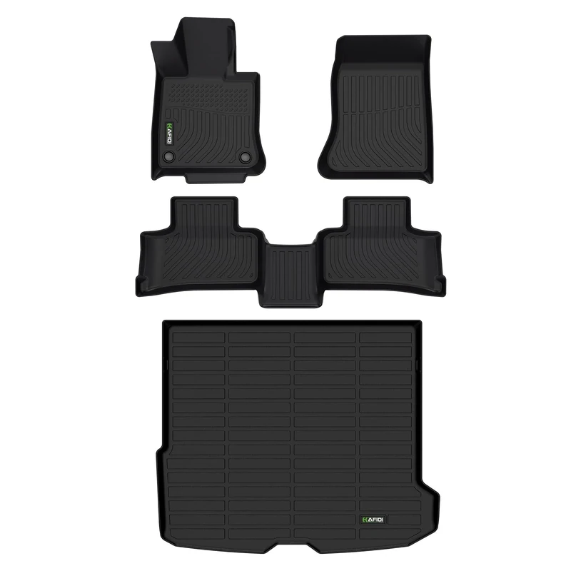 HAFIDI® Floor Mats & Cargo Liner Set Fit for 2023 2024 2025 Mercedes Benz GLC丨GLC 300丨GLC 350e丨GLC 43 AMG丨All Weather Protection TPE Anti-Slip Car Full Set Floor Liners Custom Accessories - Black