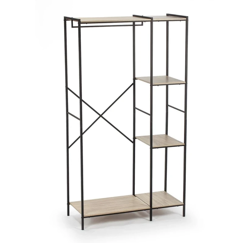 VINTHERA MOA Coat Rack with Shelves in Steel and Wood, 90 x 40 x 165 cm