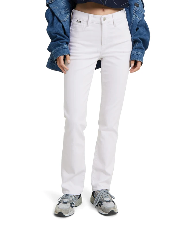 G-Star Women's Strace Straight Jeans - White - 26W/30L
