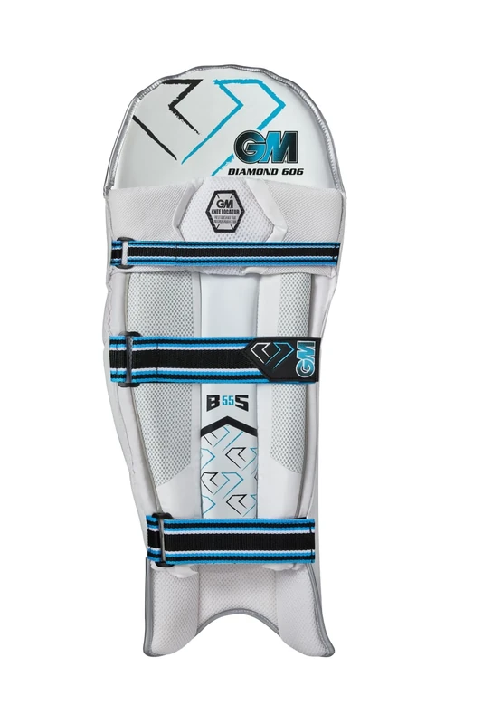 GM | Cricket Batting Pads | Diamond 606 | Traditional Cotton & Cane | Small Adult Left Handed - 17" | Approx Weight 2.10 kg | 1 Pair | White | Gunn & Moore