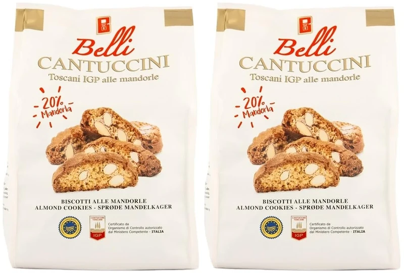 Belli - Almond Cantuccini Biscotti (250g, Pack of 2) | Gourmet Artisan Biscuits From Tuscany
