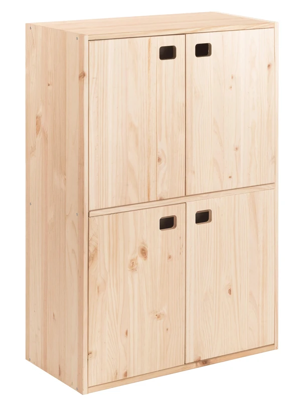 Astigarraga Kit Line Dynamic Storage Cabinet 4 Doors and 4 Shelves, Pine Wood - 105.5x71x33cm