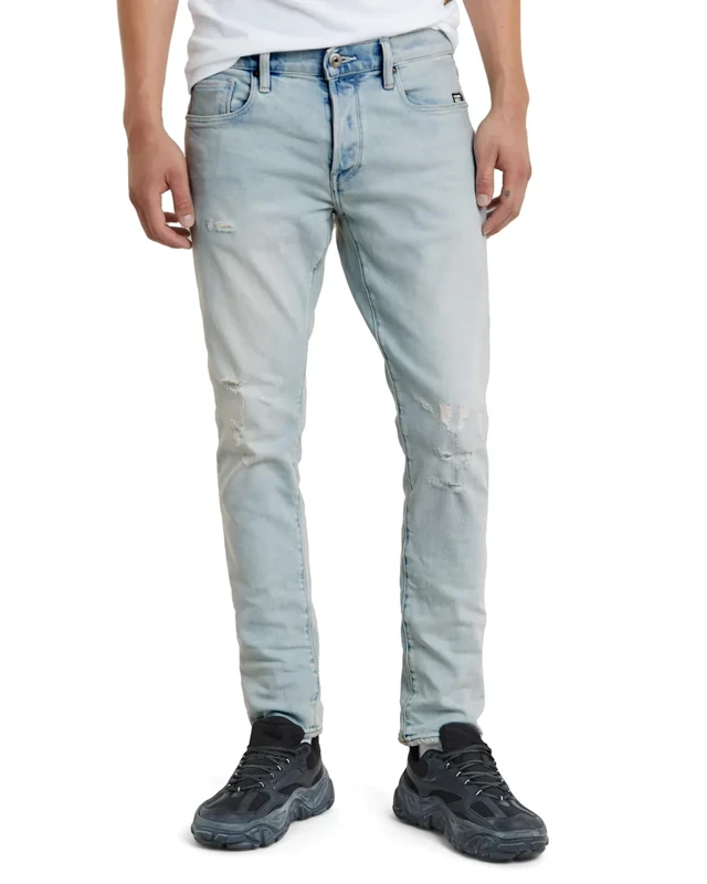 G-Star Men's 3301 Slim Jeans, Blue (sun faded ripped isar blue 51001-D503-G360), 29W / 32L