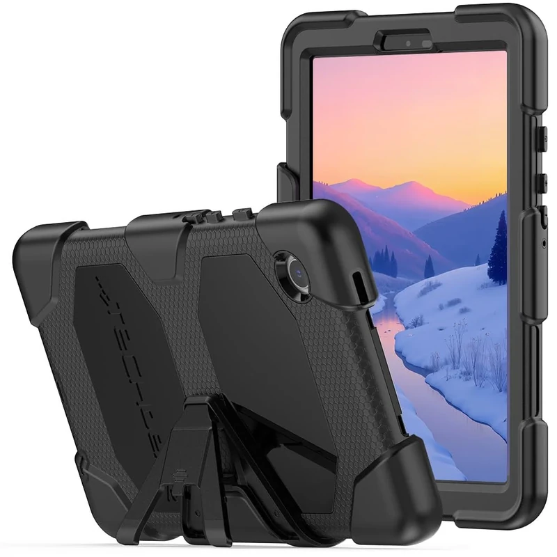 TECHGEAR G-SHOCK Case Fits Samsung Galaxy Tab A9 8.7" 2023 (SM-X110 / SM-X115) Tough Rugged HEAVY DUTY Armour Shockproof Impact Survival Case with Stand, Kids Schools Builders Workman -BLACK