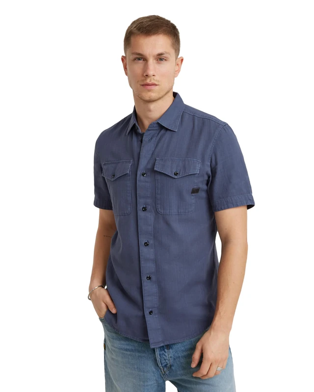 G-Star Men's Marine Slim Shirt , Blue (vintage indigo gd D19751-D454-G305), XS