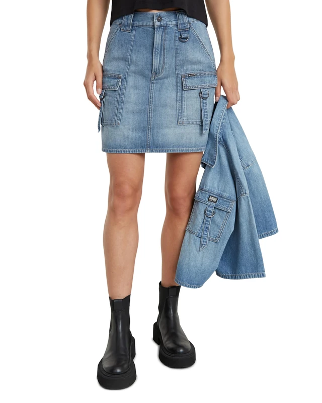 G-Star Women's Viktoria Utility Mini Skirt , Blue (sun faded thames D24887-D539-G341), 23