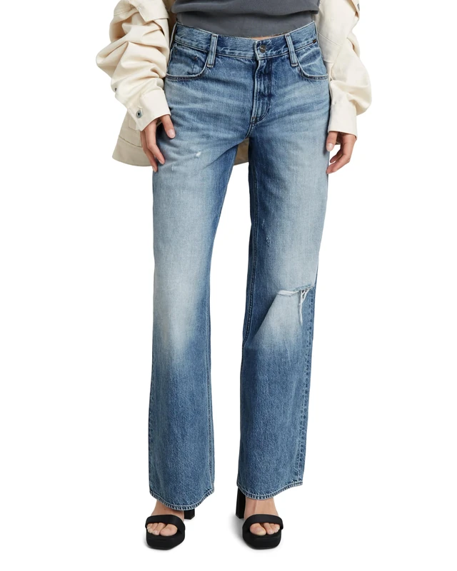 G-Star Women's Judee Loose Low Waist Jeans, Blue (faded denali blue destroyed D22889-D536-G565), 25W / 30L