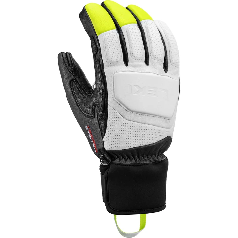 LEKI Griffin Prime 3D Gloves, White-Graphite-Ice Lemon, EU 9 - Image 1