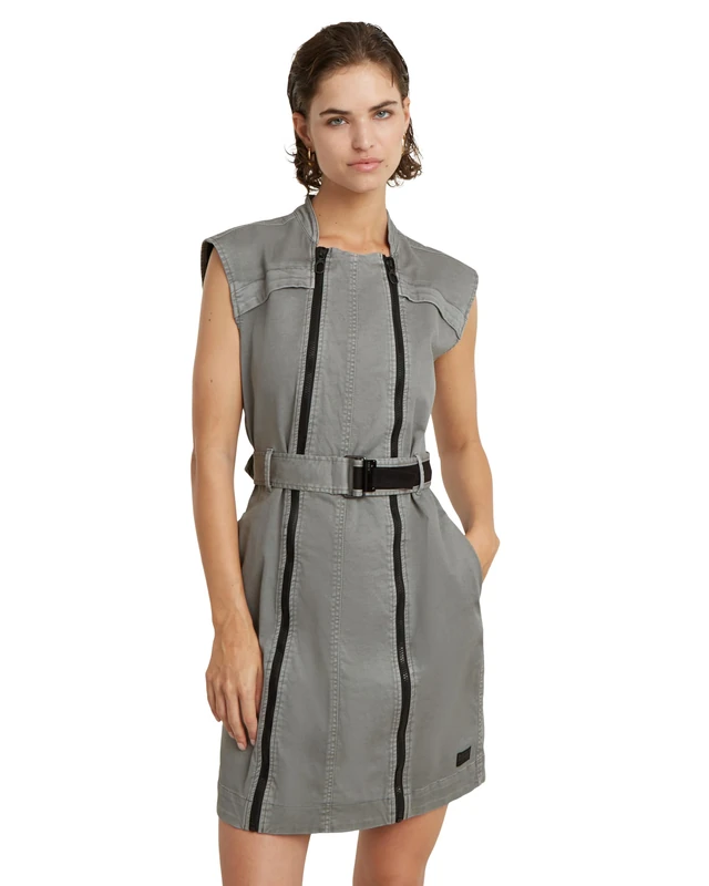 G-Star Women's Multi Zip Dress , Grey (wild dove gd D24624-C106-G486), XS